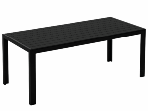Outsunny Gartentisch Aluminium Tisch 120x70 cm für Garten Terrasse Holz-Kunststoff Polyholz schwarz wetterfest & modern | Aosom.de