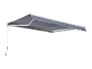 Outsunny Markise mit Handkurbel, L395 × B300 cm, einstellbar, für Wandmontage, Gelenkarmmarkise, Markise, Sonnenschutz, Alu, Grau | Aosom
