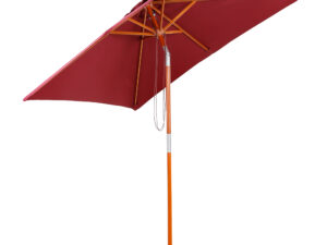 Outsunny Ampelschirm Sonnenschirm Balkon aus Tannenholz, 3-stufig einstellbar, Weinrot, 200x150x230cm für Garten & Terrasse | Aosom.de