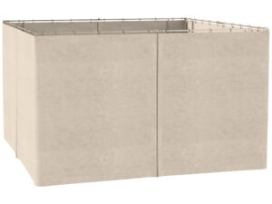 Outsunny Pavillon 3x4 m mit 4 Seitenteilen, Partyzelt aus Polyester in Beige, 352 x 205 cm, ideal für Gartenpartys | Aosom.de